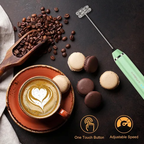 Miniatura 7 de Philorn - Varilla espumadora de leche recargable eléctrica de mano, batidor mini para café con leche, capuchino, frappé, matcha, chocolate caliente