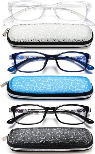 Miniatura 12 de EYEURL Paquete de 2 lentes de lectura con bloqueo de luz azul para mujeres y hombres, lentes de lectura para computadora + aumento de 1.0, anteojos