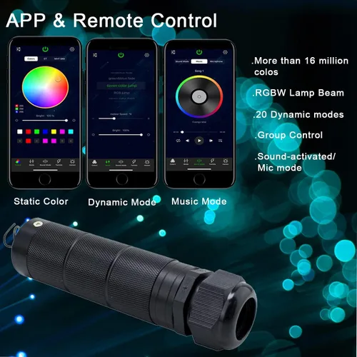 Miniatura 2 de AZIMOM Uso del coche Bluetooth 6 W RGBW LED de fibra óptica luces estrella techo luz kit APP control remoto 450pcs 0.03in 6.5ft cable óptico modo