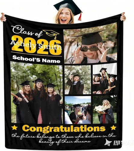Miniatura 14 de Manta personalizada con collage de fotos, manta de fotos personalizada para graduados, manta personalizada, regalos para temporada de graduación