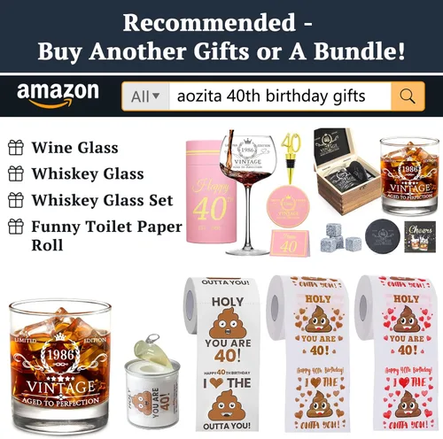 Miniatura 2 de AOZITA Regalos de cumpleaños 40 para hombres - Decoraciones de cumpleaños 40 para hombres, suministros de fiesta - Ideas para el 40 aniversario