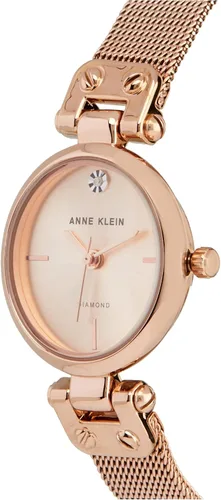 Miniatura 4 de Anne Klein Reloj de pulsera de malla con detalles de diamantes para mujer