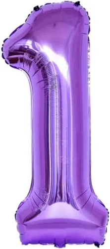 Miniatura 2 de Globos morados del número 1 de 40 pulgadas con corona de princesa, globos de helio de aluminio número 1, decoraciones de fiesta de primer cumpleaños