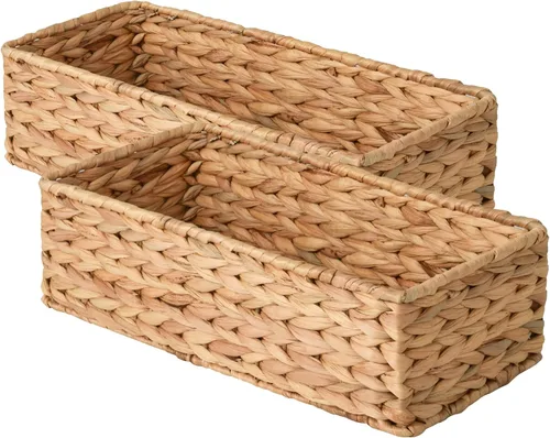 StorageWorks - Cesta para tanque de inodoro para baño, cestas de almacenamiento de jacinto de agua para la parte superior del tanque de inodoro,