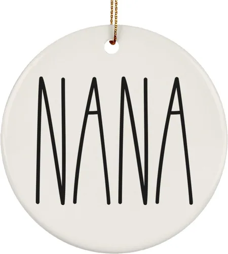 Miniatura 39 de Adorno familiar de Navidad, regalos de hija, hijo, adorno de círculo de cerámica de 3 pulgadas para colgar en el árbol – Día de la Madre