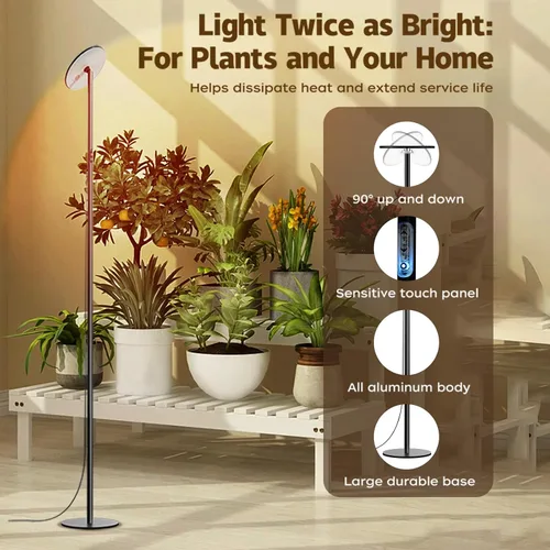 Miniatura 3 de Luz de crecimiento alto de espectro completo de 40 W, luz de planta de pie ajustable de 85 pulgadas para plantas de interior, regulable de 10