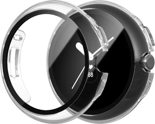 Miniatura 16 de JZK Paquete de 2 fundas protectoras de pantalla para Google Pixel Watch 2 (2023) / Pixel Watch, carcasa protectora general resistente a los arañazos