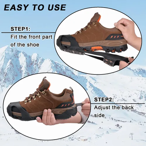 Miniatura 5 de Tacos de tracción de hielo crampones para caminar sobre nieve y hielo zapatos antideslizantes para nieve de hielo tacos de tracción para invierno