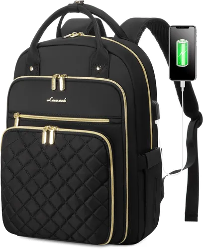 Miniatura 6 de LOVEVOOK - Mochila para laptop para mujer, mochila de trabajo, escuela, bolsa para profesores y enfermeras, elegante bolsa para libros con puerto