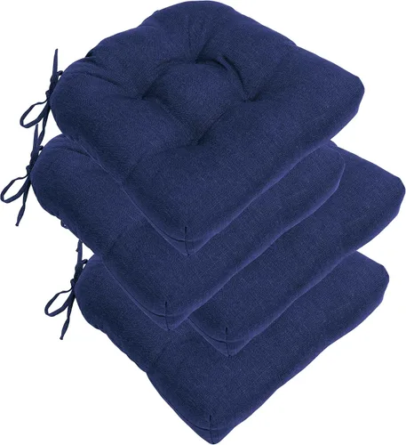 Miniatura 12 de RACE LEAF Cojines para Sillas de Patio 17x17 Pulgadas Paquete de 4, Cojines de Asiento Exteriores Engrosados Resistentes al Agua con Lazos