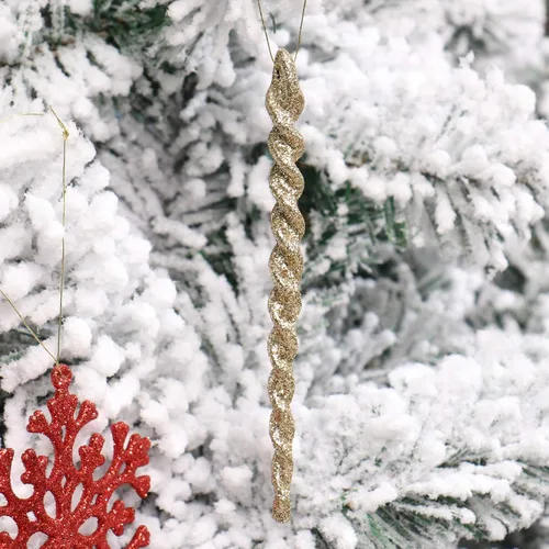 Miniatura 5 de ROSELEAF Juego de 132 piezas de decoración para árbol de Navidad, adornos colgantes inastillables en rojo, verde y dorado, estilo de arte popular