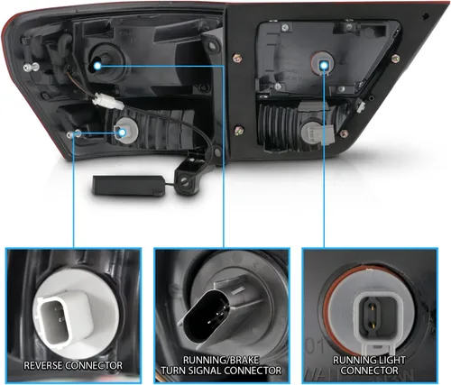 Miniatura 5 de AmeriLite Juego de luces traseras de repuesto para Jeep Grand Cherokee WK2 2011-2013, color negro, lado del pasajero y del conductor