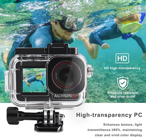 Miniatura 7 de FitStill 196FT/60M Estuche Impermeable y 3 Filtros y Juego de Palanca Flotante Compatible con DJI Osmo Action 5 Pro Action 4 Action 3, Cubierta