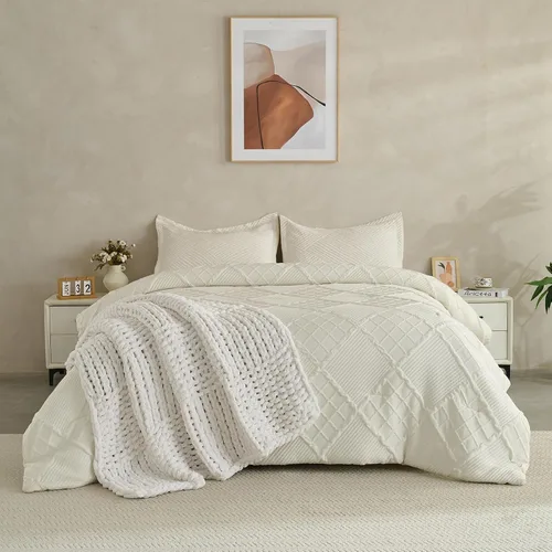 Miniatura 9 de Manta de punto grueso de 50 x 60 pulgadas, hecha a mano, acogedora y ligera para todas las estaciones, poliéster resistente a las arrugas, para Beige