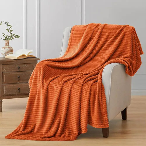 Miniatura 85 de Vessia - Manta de forro polar de franela (50x70 pulgadas), manta 3D de jacquard negra, esponjosa y cálida para sofá, sillón, cama, silla, 300GSM