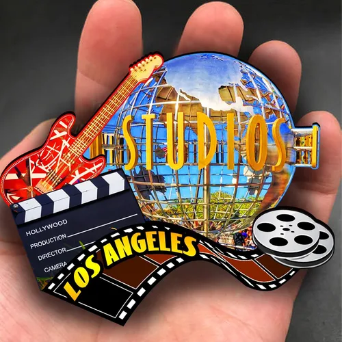 Miniatura 4 de Imán de madera de Los Ángeles de Estados Unidos 3D para nevera, recuerdos coleccionables, decoración hecha a mano, artesanías 2