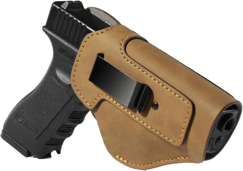 Fundas de pistola para pistolas universales de 0.354 in Funda de cuero de microfibra IWB OWB Fit Glock17/19/42/43X LCP380 Sig XD45/P320 Taurus