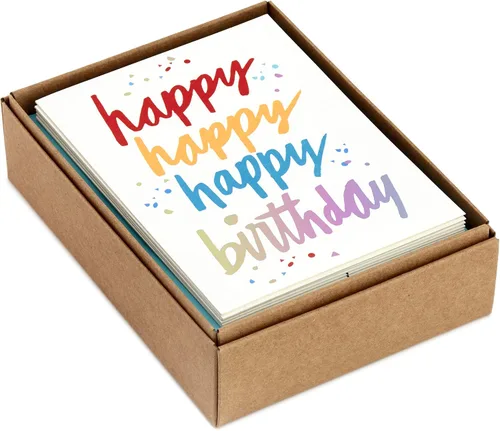 Miniatura 3 de Hallmark - Juego de tarjetas de cumpleaños, 24 tarjetas con sobres (letras arcoíris, el mejor día de todos)