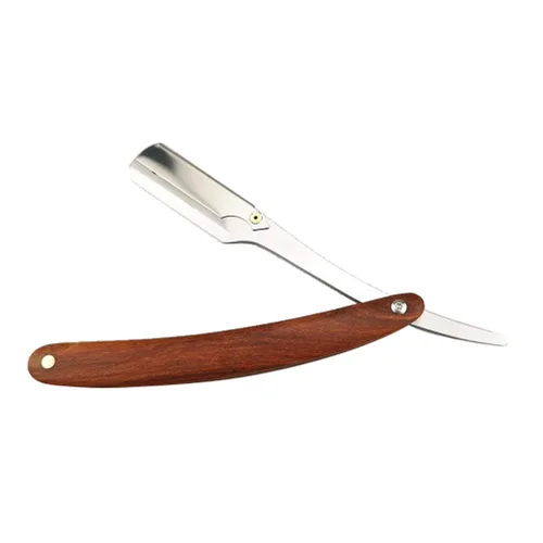 Beaupretty Elegante maquinilla de afeitar de metal vintage para hombre, maquinilla de afeitar recta manual para afeitado seguro para barba y