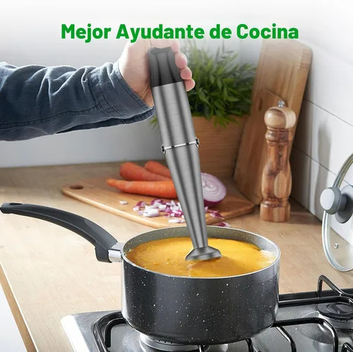 Miniatura 7 de Batidora de inmersión de mano con cable turelar, juego de licuadoras de mano de 1100W, disparador de velocidad variable 5 en 1 con palillo Negro