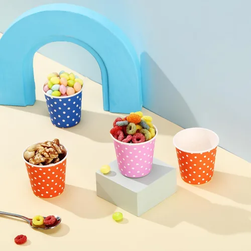 Miniatura 6 de Paquete de 1000 vasos de papel de 5 onzas, vasos desechables de papel multicolor, vasos pequeños para enjuague bucal, vasos para bebidas frías