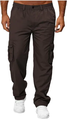 Miniatura 2 de Pantalones cargo para hombre con bolsillos, pantalones deportivos de algodón para senderismo, casuales, atléticos, deportivos, para exteriores