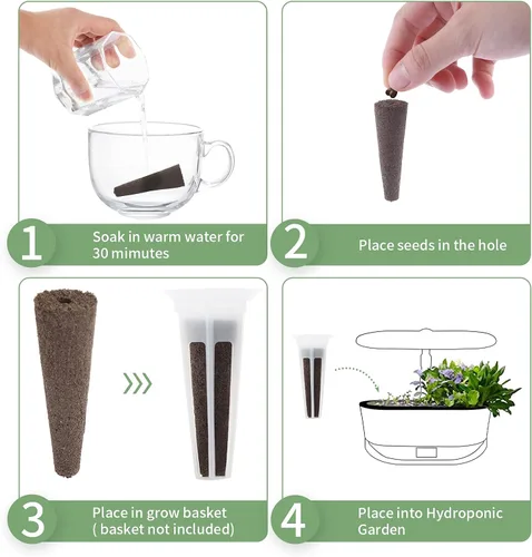 Miniatura 3 de Paquete de 100 Esponjas de Cultivo, Esponjas de Crecimiento de Raíces de Repuesto para Vainas de Semillas Compatibles con AeroGarden, Libres
