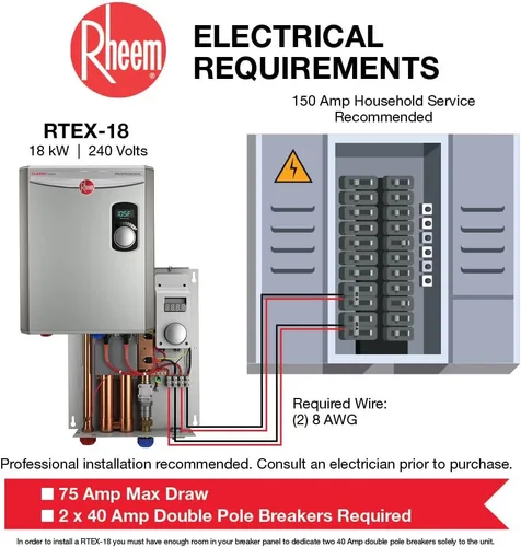 Miniatura 4 de Rheem 3.5kW 120V punto de uso termostático sin tanque calentador de agua eléctrico