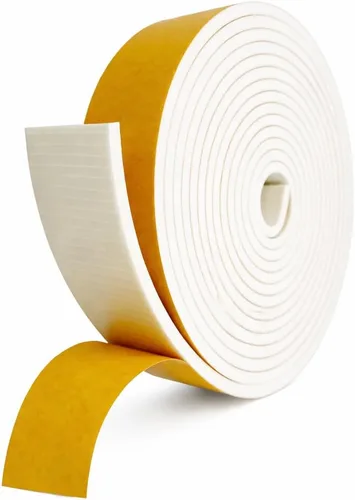 Miniatura 11 de Cinta de espuma para sellado de clima, tira de sellado de puerta de 17 pies, material EVA, alta densidad de 1/4" de espesor, adhesivo sin residuos