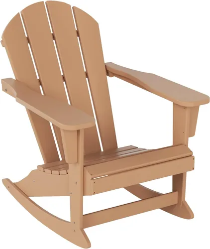 Miniatura 218 de WestinTrends Silla mecedora Malibu de poliéster para exterior/patio Adirondack, Negra