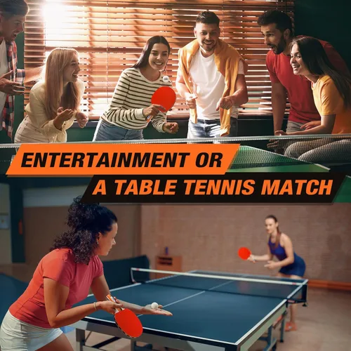 Miniatura 9 de Juego de 2 palas de ping pong, incluye paletas y pelotas, juego de raquetas de tenis de mesa adecuadas para juegos en interiores y exteriores