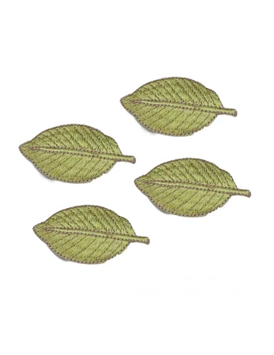 Miniatura 10 de Horquilla para el cabello con bordado en forma de hoja para niñas, pasadores para el cabello BW06 (2 unidades, verde)