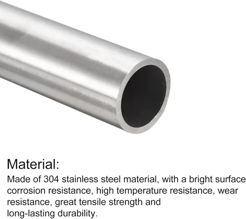 Miniatura 43 de uxcell Tubo de acero inoxidable 304, diámetro exterior de 34 mm x 1,5 mm de espesor de pared, 300 mm de longitud de tubería metálica para maquinaria