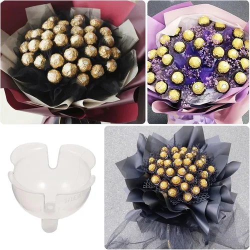 Miniatura 7 de FOMIYES 60 soportes para bolas de chocolate transparente, envoltorios de plástico de trufa de chocolate, base fija para ramo de chocolate