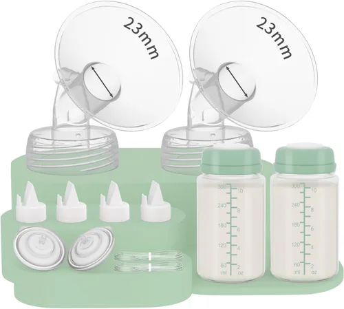 Miniatura 16 de 2 botellas de almacenamiento de leche materna de 10 onzas compatibles con SpectraS1 S2 9 Plus SG/Motif Luna/otros brida de boca ancha, recipiente