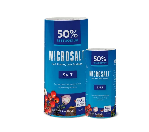 Miniatura 10 de Microsalt 50 % menos de sal de sodio, sustituto de sal regular, sal de condimento para cocinar, condimentar y hornear, sabor completo, menos sodio