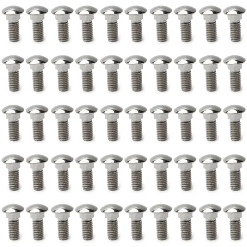 Miniatura 12 de MroMax 50 pernos de carro M6x12mm cabeza media redonda cuello cuadrado pernos sujetadores de acero inoxidable 304 cuello carro perno tono plateado