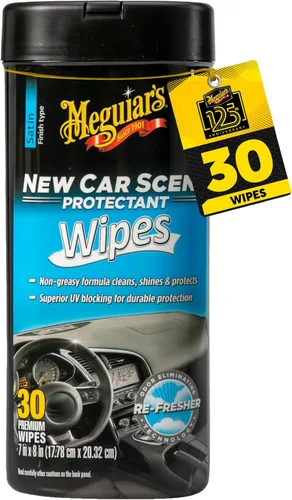 Meguiar's Toallitas protectoras de olor para automóvil, toallitas para conductores y detalladores, toallitas de limpieza de automóvil que limpian,