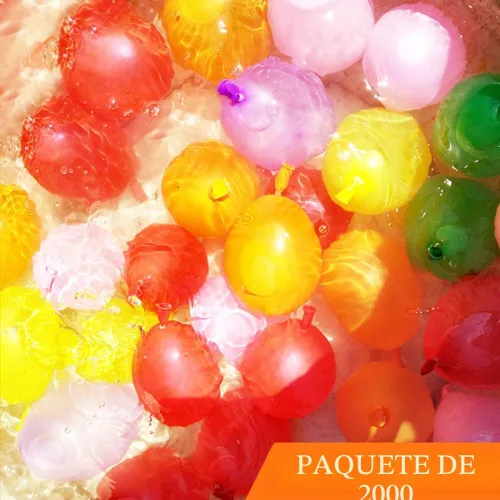 Miniatura 2 de Paquete de 500 globos de agua de colores con fácil amarre en el cuello, largo para juegos y peleas por Hibery, Pack of 500