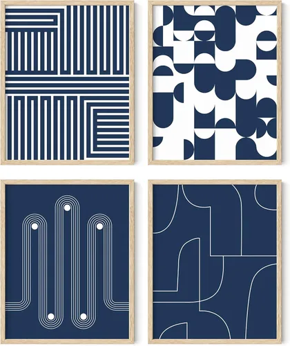 Miniatura 18 de HAUS AND HUES Arte abstracto para pared en blanco y negro, juego de 4 pósteres minimalistas en blanco y negro para paredes, pósteres estéticos Juego