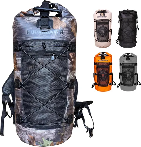 Miniatura 2 de Mochila impermeable Kanarra de 90L de Rockagator para acampada, senderismo, caza - Gran capacidad, cierre enrollable de tapa, Camuflaje, 40 litros