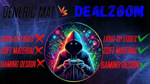 Miniatura 4 de Tapete circular para silla de juegos, luces RGB para juegos (gamer, 47 pulgadas), cancelación de ruido, antideslizante, tapete de suelo para Jugador