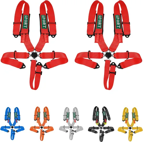 Miniatura 5 de DING.PAI 5 Point Racing Harness SFI Approved Protection Heavy Duty Shoulder Pads Quick Release Cam Lock