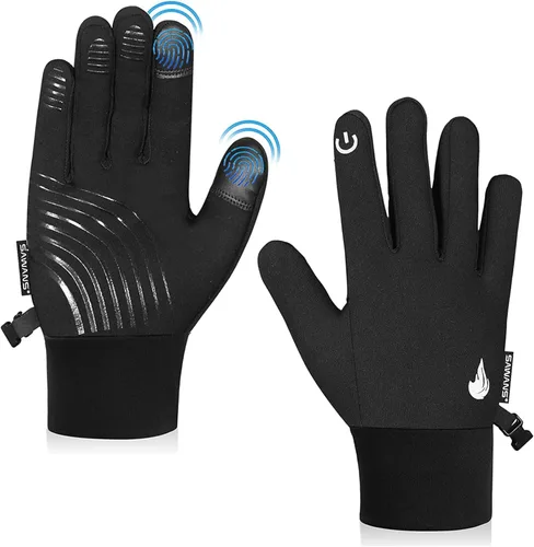 SAWANS Guantes de ciclismo para niños y niñas, térmicos, resistentes al viento, antideslizantes, para pantalla táctil, de 4 a 12 años, guantes de