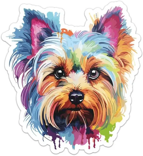 Miniatura 9 de Generic Colorida acuarela Shih Tzu - Calcomanía de vinilo impermeable para automóvil, laptop, pared, ventana, botella de agua, tamaño adhesivo