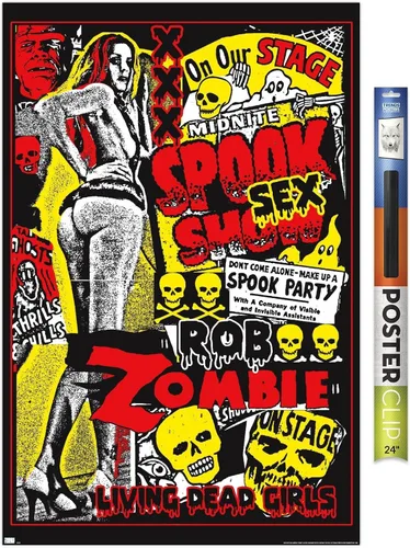Miniatura 15 de Rob Zombie - Póster de pared de niñas muertas vivientes, 22.4 pulgadas de largo x 14.7 pulgadas de ancho, versión enmarcada de madera de granero