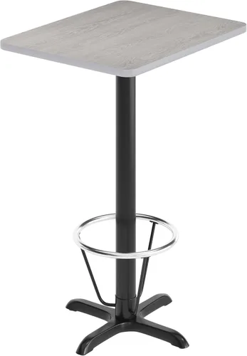 Miniatura 4 de Flash Muebles 24" x 30" mesa rectangular parte superior con 22" x 22" Bar Altura Base de mesa y pie anillo, Hierro fundido, Negro