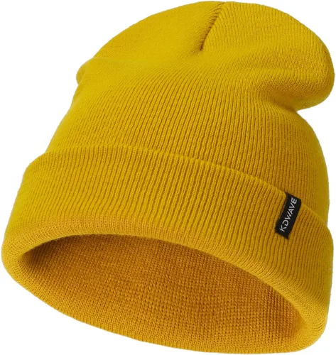Miniatura 11 de Gorros de lana para mujeres y hombres, unisex, de punto suave, con puños, diseño de calavera, elástico, color sólido, sombreros de invierno