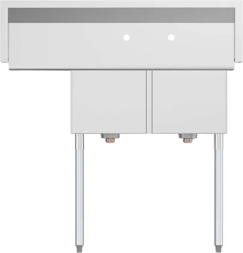 Miniatura 6 de KoolMore Fregadero de Preparación y Utilidad de Cocina Comercial NSF de Acero Inoxidable de 2 Compartimentos con Escurridor - Tamaño del Tazón 14" x