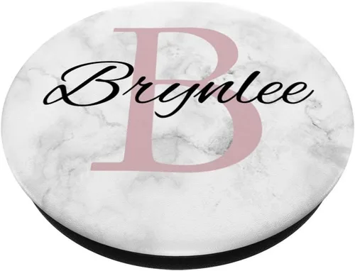 Miniatura 2 de Brynlee Rose Pink Glamour Marble Monogram B Inital Girls - PopSockets Grip and Stand for Phones and Tablets